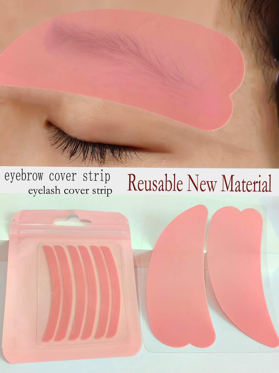 4 Pairs Bestselling New Item: Silicone Eyebrow & Eyelash Lifting Pads, Reusable Silicone Beauty Patches For Eyebrow And Eyelash Lifting - Pink - View 1