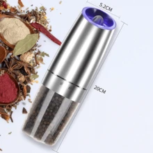 Molinos de pimienta de inducción de gravedad, molinos de condimentos eléctricos domésticos, molinos de sal marina de pimienta de inducción, sin batería - Negro - Ver 1