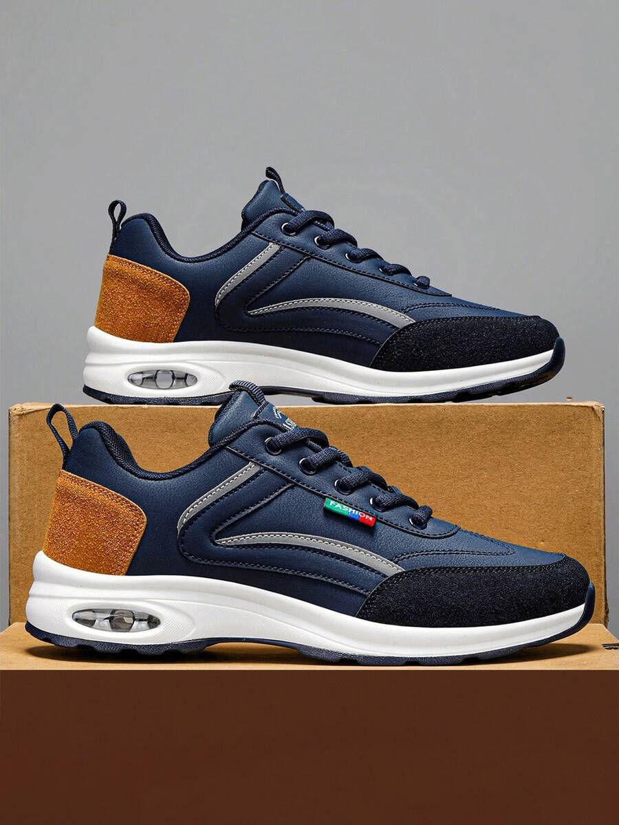 Men's Waterproof Hiking Shoes - Slip-Resistant Durable Trekking Sneakers - 藍色 - 查看 1