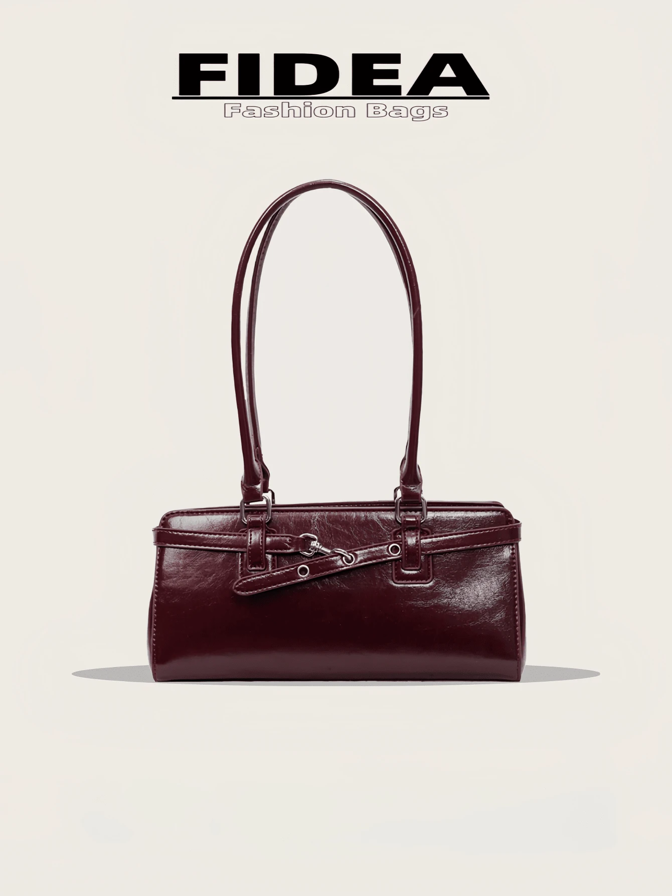 Sac baguette à la mode pour femme, style vintage minimaliste, couleur unie, avec bandoulière laqué, sac polyvalent de haute qualité, idéal pour les voyages, le shopping, les rendez-vous et autres occasions.