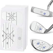 (10pcs) Golf Club Impact Tape Labels, 3-In-1 Golf Club Impact Sticker Set, Self-Learning Sweet Spot And Consistency Analysis, Golf Club Impact Stickers, Improve Golf Swing Accuracy And Distance - White - View 1