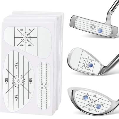(10pcs) Golf Club Impact Tape Labels, 3-In-1 Golf Club Impact Sticker Set, Self-Learning Sweet Spot And Consistency Analysis, Golf Club Impact Stickers, Improve Golf Swing Accuracy And Distance