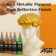 50ml Metallic Acrylic Paint Pigment – Gold, Silver & Copper Resin Colorant For Gypsum Crafts, Jewelry Making, Line Spatula Art & DIY Coloring