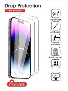 2pcs Protection Full Screen Tempered Glass Protector Protect With Screen Full Screen Phone Protective Film Compatible With IPhone 16E/16ProMax/16Pro/15/15ProMax/14/13/12/11/ProMax/XS X/XR,Clear Protective Cover Glass Film Waterproof Shockproof Anti-Fall Anti-Fall Scratch Resistant Anti-Fingerprint Screen Protection Essentials, Applicable To Daily Shield, Office, Home Daily Shield Office Home Phone Screen Protector Phone Accessories - Clear - View 28