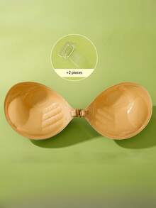 2/1 Pair Nude Reusable Invisible Breast Petals, 3cm Thickness, Suitable For Small Bust, Backless & Strapless Dresses, Bust Enhancing Bra - Multicolor - View 11