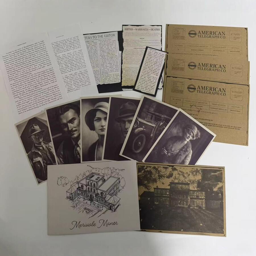 Unsolved Case Files: Mysterious Script Game Casino/Puzzle Game/Cold Case Puzzle Game Mysterious Script Game/Reusable Puzzle Game/Mysterious Old Manor Case Detective Clue Puzzle Game Mystery Series - Reusable Quick Game Game With Answers, Hints And Tutor Guide - Multicolor - View 1