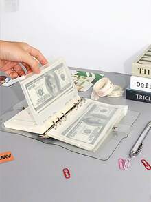 1 套 A6 拉链信封式预算本，透明预算本，带现金信封，可装现金的钱包式预算本，带文件袋 - A6 - 查看 2