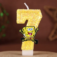 ¡Velas con números del 0 al 9 de Bob Esponja! Suministros lindos para decoración de pasteles de cumpleaños de niños, accesorios de fiesta de dibujos animados y anime - Para niños, ideal para cumpleaños temáticos, decoración de pasteles y recuerdos de fiesta, ¡un éxito para los niños que aman a Bob Esponja! - Multicolor - Ver 15