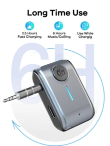 REMAX 通用迷你蓝牙适配器；内置高清麦克风，无线连接有线汽车/电视/扬声器，实现清晰通话、音乐和导航，即插即用；汽车配件；汽车用品；汽车必备 - W2銀色 - 查看 11