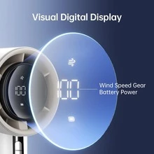 Portable Handheld Fan, Speed (1-100) Adjustable Turbo Personal, 3600mAh Battery Rechargeable Cooling Fan, Digital Display, Gifts For Women Men Travel/Camping/Outdoor - Black - View 3