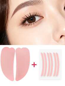 4 Pairs Bestselling New Item: Silicone Eyebrow & Eyelash Lifting Pads, Reusable Silicone Beauty Patches For Eyebrow And Eyelash Lifting - Pink - View 6