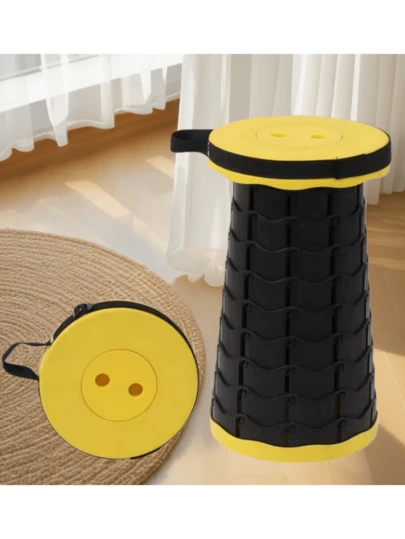 1个轻便耐用伸缩凳，便携可折叠设计，适合旅行、钓鱼、徒步，采用舒适的高指数塑料材质，户外便携折叠凳，旅行塑料折叠椅，钓鱼凳，可调节伸缩凳