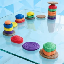 平衡训练河道踏脚石，户外玩具踏脚石，训练器材，圣诞节，万圣节，感恩节礼物，感觉统合训练，专注力训练，平衡踏脚石 - 彩色 - 查看 3