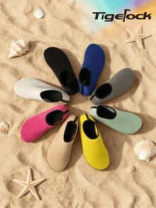 男女通用柔软舒适速干水鞋，静音软底室内健身鞋，适合室内健身、普拉提、瑜伽以及户外沙滩、游泳和冲浪——全包覆设计，四季皆宜，水鞋