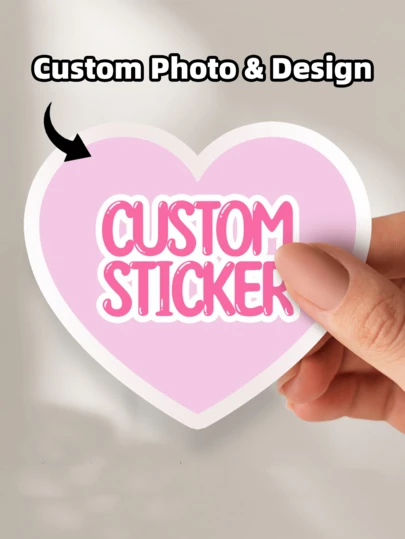 من 1 إلى 180 ملصق شخصي مخصص - ملصقات بشكل قلب ذات موضوع الحب مع أي نص وصورة، ملصقات PVC مقاومة للماء بألوان متعددة لتغليف الهدايا والمغلفات والأعياد والأعياد الميلادية، هدايا فريدة للرجال والنساء والعائلة والأصدقاء والأطفال والحيوانات الأليفة، مثالية لعيد الحب والعام الجديد والأعياد