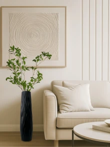 大型落地花瓶，简约水培塑料陶瓷质感，白/黑，欧式家居干花装饰，客厅装饰，大型复古几何塑料花瓶 - 耐用，多色，复古风格桌面装饰 | 经典圆柱形花瓶，无需电池，落地花瓶 | 复古装饰 | 耐用塑料花瓶 - 大花瓶/小花瓶 - 查看 11