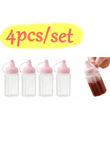 4/8个便携式调味挤压瓶，迷你半透明酱料罐，沙拉酱容器，小型透明番茄酱挤压瓶，适用于番茄酱、食用油、酱油和蜂蜜，是办公室午餐的理想选择，塑料便携式容器瓶，办公室午餐盒野餐油酱蜂蜜沙拉酱调味瓶，厨房用具，公寓必备，返校季 - 彩色 - 查看 11