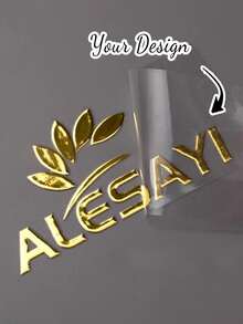 Customized Colorful Transfer Stickers, UV Printing, Personalized Transfer Stickers, Customized Name Label Stickers, Stickers, Name Stickers, Date Stickers, DIY Gifts, Handmade, Handwritten Fonts, Wedding Stickers, Gift Stickers, Raised Hollow Self-Adhesive Logo Labels, Shiny Gold & Silver Transfer Stickers, Company Logo, Suitable For Water Bottles, Lunch Boxes, Personal Items, Glass Cups, Mugs, Gift Boxes Decoration, Multi-Functional - Multicolor - View 4