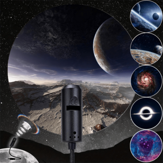 תאורת הקרנה גלקסיה USB, ראש מנורה אחד + 3/6/10 דפוסי הקרנה מתחלפים, מסתובב 360 מעלות, ספק כוח USB, יצירת קישוט אווירת גלקסיה זרועת כוכבים, מנורת לילה ניידת, תאורת אווירה לחדר שינה ליד המיטה, מתאים לקירות, תקרות, חדרי שינה וראשי מיטה