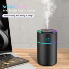 一款色彩缤纷的迷你加湿器，容量180毫升，智能车载加湿器，桌面加湿器，USB供电，带有7色氛围灯，便携式精油扩散器，适用于客厅、卧室和汽车使用，也是一份绝佳的情人节礼物。 - 多色A - 查看 15