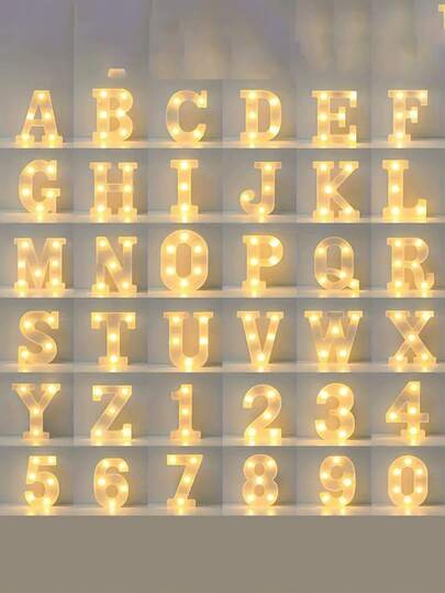 6.3IN Decorative Led Light Up Number Letters, White Plastic Marquee Number Lights Sign Party Wedding Decor Battery Operated Number