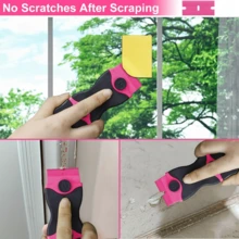 1 Set, Sticky Remover Scraper, Glass Scraper, 1 Pink Dual-Head Scraper + 10 Metal Blades + 10 Plastic Blades, Car Wrap Tools, Scraper Tool With 20 Razor Blades, For Windows, Cleaning, Stickers, Tinting Film, Decals, Labels, Silicone, Glass Stovetops, Pink Sticky Remover Gift For Women