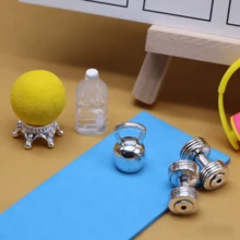 1:12 比例迷你健身器材套装 | 合金哑铃、壶铃、吉他、小提琴道具 | BJD/娃娃屋场景装饰 DIY 收藏模型 - 彩色 - 查看 7