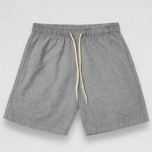1 Summer Shorts All Regular Fit Pocket Drawstring Tie Beach Daily Holiday Weekend Casual Going Out Carnival Father's Day Spring Picnic Mother's Day New Year Linen Shorts - 灰色 - 查看 2