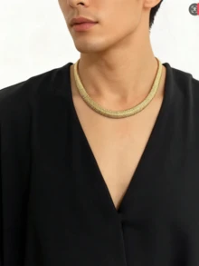 1 件男女通用不锈钢蛇形设计吊坠项链，时尚简约奢华风格，耐用不褪色