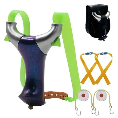 1 Set Outdoor Hunting New Style Marble Slingshot, Includes 1 Slingshot Carrying Bag + 2 Rubber Bands + 2 Leather Slingshot Targets, For Shooting Practice And Competition, Great Gift For Family And Friends