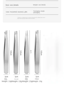 Men's High Precision Stainless Steel Eyebrow Tweezers, Eyebrow Hair Removal Tool, Eyebrow Trimmer, Small Pliers Stainless Steel Facial Hair Removal Tool - Multicolor - View 4