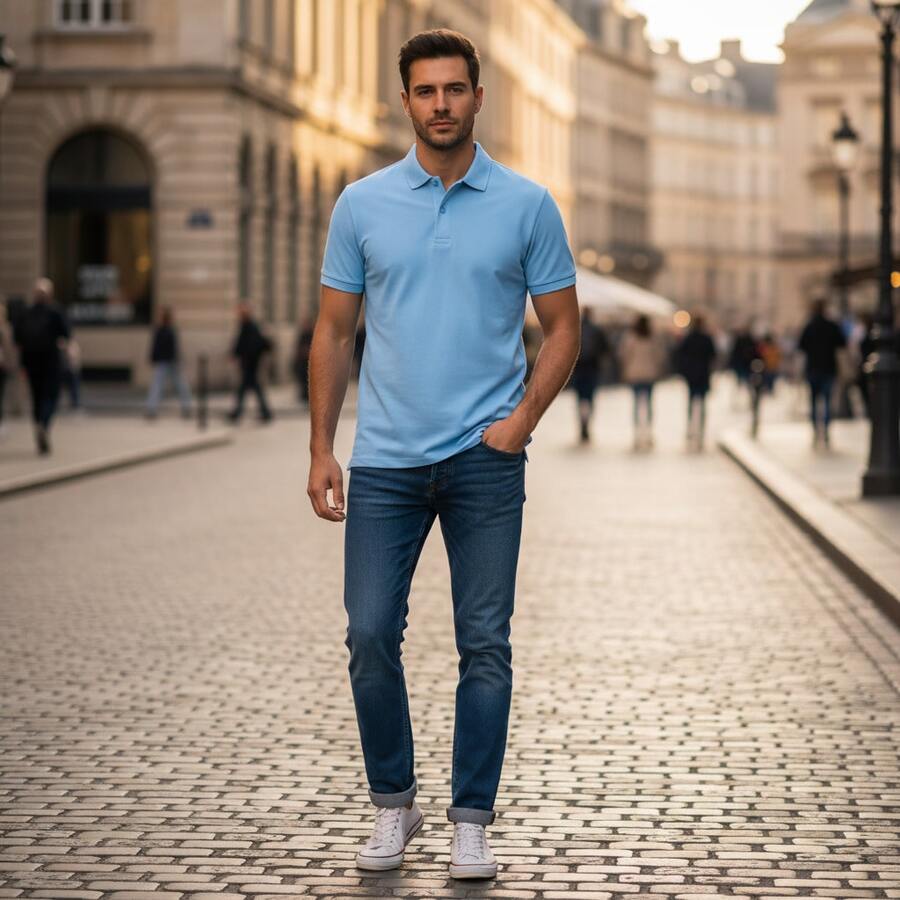 NAO Men Polo Shirts - Baby Blue - View 1
