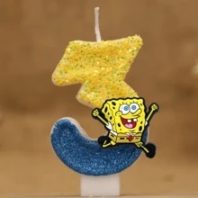 ¡Velas con números del 0 al 9 de Bob Esponja! Suministros lindos para decoración de pasteles de cumpleaños de niños, accesorios de fiesta de dibujos animados y anime - Para niños, ideal para cumpleaños temáticos, decoración de pasteles y recuerdos de fiesta, ¡un éxito para los niños que aman a Bob Esponja! - Multicolor - Ver 16