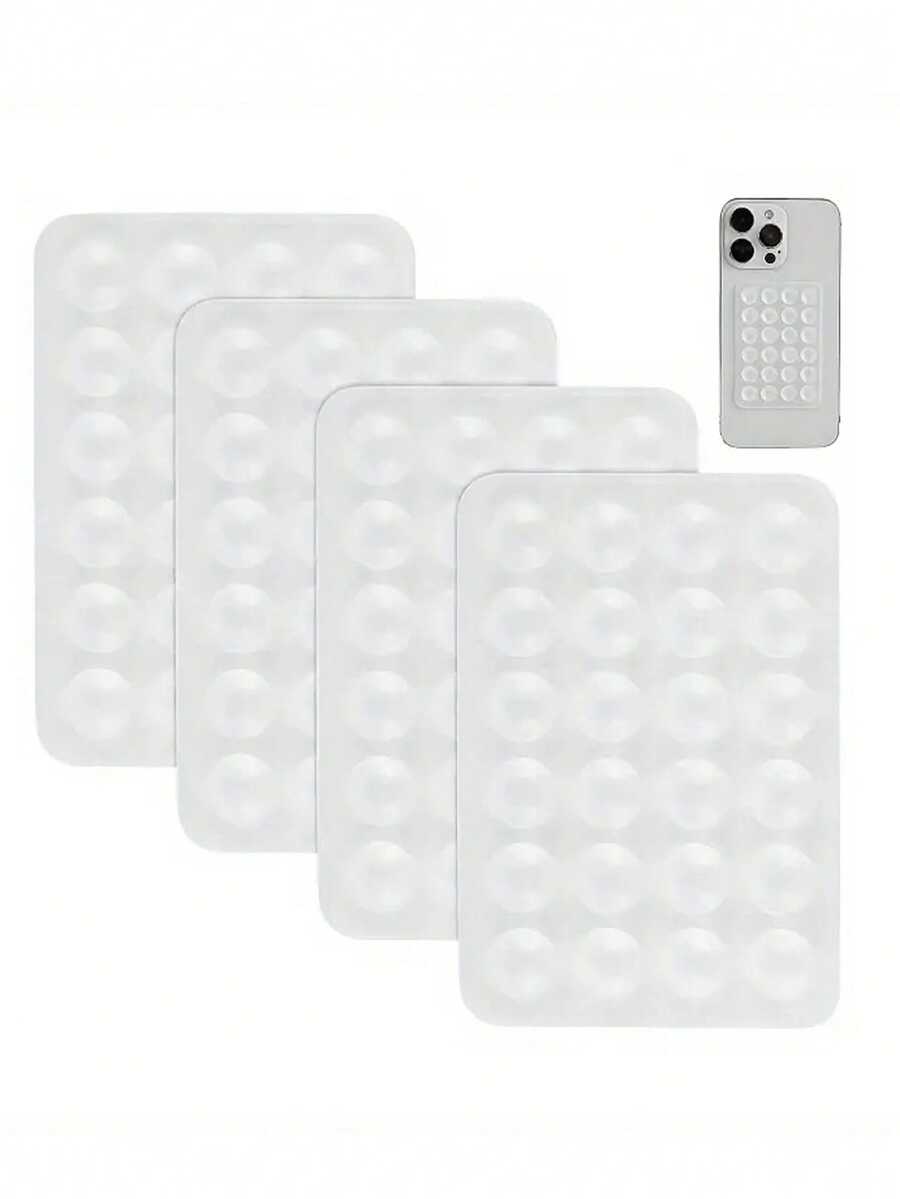 1pc Silicone Suction Cup Phone Stand With 28 Independent Suction Cups, Reusable Double-Sided Holder For Makeup Fitness Shower Car Kitchen, Strong Grip Adhesive-Free Mount Compatible With All Smartphones, Perfect Gift For Birthday Family Friends - Trong suốt một mặt - Xem 1