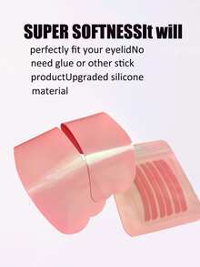 4 Pairs Bestselling New Item: Silicone Eyebrow & Eyelash Lifting Pads, Reusable Silicone Beauty Patches For Eyebrow And Eyelash Lifting - Pink - View 3