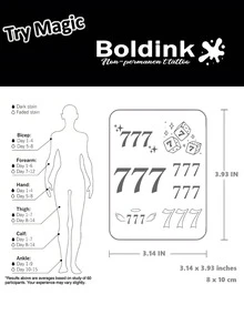 Boldink Non-Permanent Tattoo Technology, Angel Number 7 Inspired Design Tattoo, Lucky Number, Waterproof & Long-Lasting Magical Tattoo, Lasts 1-2 Weeks, Natural & Realistic Temporary Tattoo Sticker, Interesting Tattoo Experience - Black - View 4