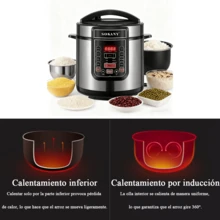 1PC Olla arrocera multifunción de 7 litros + 1000 W de potencia + Recipiente interior de triple capa apto para uso alimentario + Pantalla digital con múltiples modos de cocción + Permite cocinar arroz, guisar sopas, estofar carne y cocinar verduras al vapor + Recipiente interior liso para facilitar la limpieza + Ideal para reuniones familiares y comidas diarias + Gran capacidad para comidas en grupo + Fácil de usar - plata - Ver 10