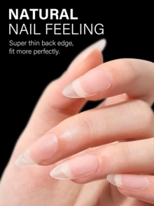 HOTWAY 450片装 - 方形、梯形、椭圆形、杏仁形 - 全磨砂亚克力假指甲片，15种尺寸可选，常用于美甲和DIY美甲产品