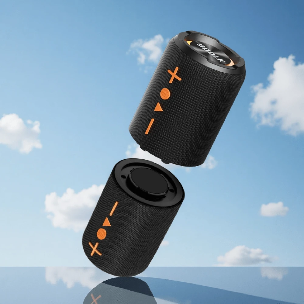 2 In 1 Magnetic Dual Splittable Bluetooth Speaker, IPX6 Waterproof Split Portable Wireless Speaker With 20W Loud Stereo Sound, Bluetooth V5.3, 24H Playtime, Multiple Pairing For Home,Outdoor Or Travel - 黑色 - 查看 1