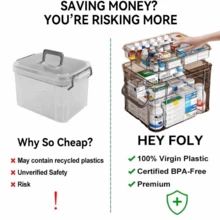 Large Capacity Double-Layer Transparent PVC Medicine Storage Box - Convenient To Use, Suitable For Home And Travel, No Power Required, Lightweight And Portable, Matte Surface, Can Be Placed On The Desktop, Independent Design, Waterproof, Flip-Top Closure, Multi-Functional Storage And Organization Box. - Grey - View 6