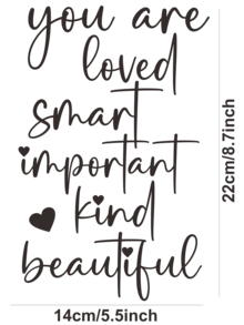 1pc_You_Are_Loved_Mirror_Decal_–_Inspirational_Self-Love_Vinyl_Sticker,_Positive_Affirmation_Wall_Ar - Multicolor - View 5