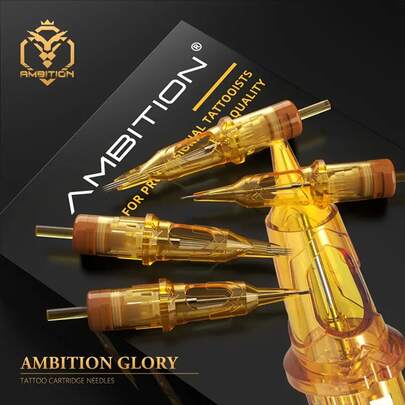 Ambition 20pcs/Box Mixed Tattoo Needles, Glory Cartridge Tattoo Needles 0.30mm/0.35mm Round Liner Shader Disposable Tattoo Needles, Suitable For Tattoo Machines