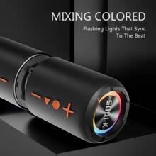 2 In 1 Magnetic Dual Splittable Bluetooth Speaker, IPX6 Waterproof Split Portable Wireless Speaker With 20W Loud Stereo Sound, Bluetooth V5.3, 24H Playtime, Multiple Pairing For Home,Outdoor Or Travel - 黑色 - 查看 2