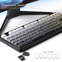 全新 Topographic 4.0 版本透光 133 键 PBT 材质 Cherry 原厂高度侧印背光键帽，适用于 MX 游戏机械键盘 - 紫羅蘭色 - 查看 5