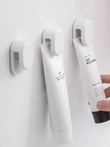 1/3pcs No Drill Bathroom Razor And Toothbrush Holder, Adhesive Wall Mounted Vanity Organizer, Dustproof Waterproof Razor Storage Rack, Multi-Function Electric Toothbrush And Razor Stand, Space-Saving Bathroom Shelf For Toothpaste/Brush/Razor, Easy To Install Adhesive Bathroom Caddy - Multicolor - View 9