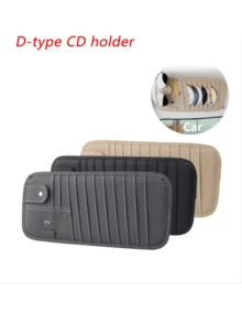 1 pieza Bolsa de almacenamiento para parasol de coche, organizador con cremallera de cuero, portacartas multifunción, unisex - Multicolor - Ver 13