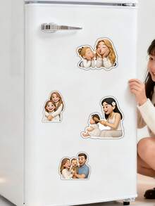 Bộ 1/3/5 nam châm tủ lạnh hoạt hình 2D cá nhân hóa - Nam châm tủ lạnh hình chân dung hoạt hình 2D có thể tùy chỉnh với ảnh - Quà tặng Ngày Valentine, vật kỷ niệm độc đáo và phụ kiện thú vị - Món quà hoàn hảo cho bạn bè/gia đình/các cặp đôi - Cũng thích hợp cho sinh nhật/đám cưới/tiệc tùng/kỷ niệm, phụ kiện trang trí sáng tạo, đồ dùng nhà bếp, quà tặng Ngày của Mẹ. - Nhiều màu - Xem 7