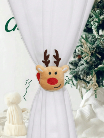 1 adet/2 adet/4 adet Noel Baba ve Kardan Adam Perde Bağları, Parti Dekoru Perde Aksesuarları Figürleri