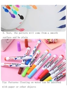 8/12/24/36pcs Magic Water Color Pen Set With Spoon, Floating Ink Water Color Pens, 12 Colors Children Graffiti Tools, Floating Marker Pen Toy Gift, Suitable For 3-12 Years Old Boys Girls, Washable DIY, Educational Toy Colored Pencils, Back To School Supplies (Some Colors Random) - Multicolor - View 9