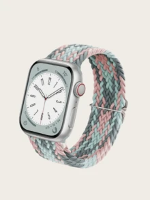 1条弹性编织单环表带，兼容Ultra 49mm/45mm/44mm/46mm/42mm/41mm/40mm/38mm男女款手表，柔软尼龙弹性编织表带，可替换Ultra 2/3、Series 11/10/9/8/7/6/5/4/3/2/1/SE表带，是返校学生的理想礼物 - 彩色 - 查看 3
